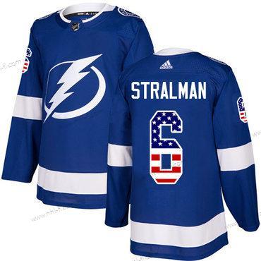 Adidas Tampa Bay Lightning #6 Anton Stralman Sininen Kotiottelu Aito USA Flag Ommeltu NHL Paita – Miesten