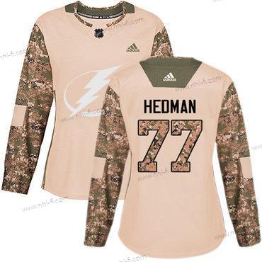 Adidas Tampa Bay Lightning #77 Victor Hedman Maastokuvio Aito 2017 Veterans Day Ommeltu NHL Paita – Naisten