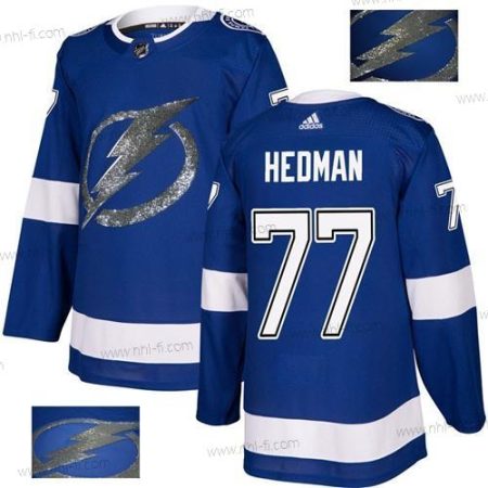 Adidas Tampa Bay Lightning #77 Victor Hedman Sininen Kotiottelu Aito Kulta Ommeltu NHL Paita – Miesten