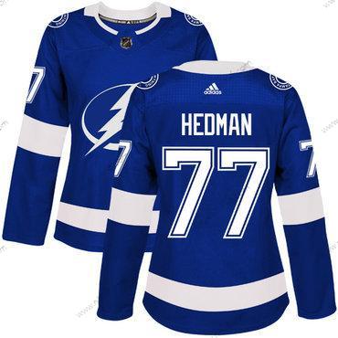 Adidas Tampa Bay Lightning #77 Victor Hedman Sininen Kotiottelu Aito Ommeltu NHL Paita – Naisten