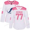 Adidas Tampa Bay Lightning #77 Victor Hedman Valkoinen Pinkki Aito Ommeltu NHL Paita – Naisten