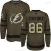 Adidas Tampa Bay Lightning #86 Nikita Kucherov Vihreä Salute to Service Ommeltu NHL Paita – Miesten