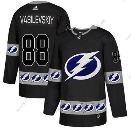 Adidas Tampa Bay Lightning #88 Andrei Vasilevskiy Musta Maajoukkue Logos Paita – Miesten