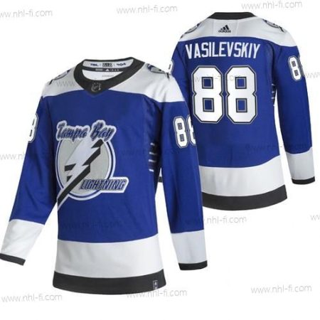 Adidas Tampa Bay Lightning #88 Andrei Vasilevskiy Sininen 2020-21 Käänteinen Retro Vaihtopaita NHL Paita – Miesten