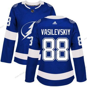 Adidas Tampa Bay Lightning #88 Andrei Vasilevskiy Sininen Kotiottelu Aito Ommeltu NHL Paita – Naisten