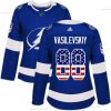 Adidas Tampa Bay Lightning #88 Andrei Vasilevskiy Sininen Kotiottelu Aito USA Flag Ommeltu NHL Paita – Naisten