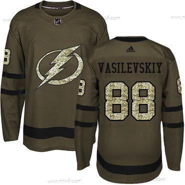 Adidas Tampa Bay Lightning #88 Andrei Vasilevskiy Vihreä Salute to Service Ommeltu NHL Paita – Miesten