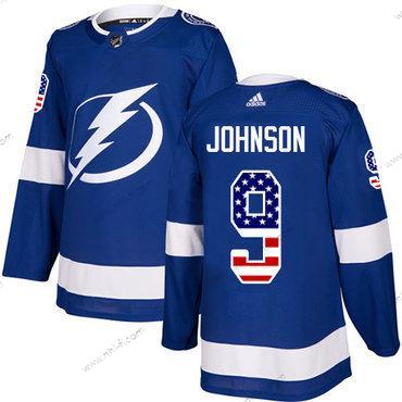 Adidas Tampa Bay Lightning #9 Tyler Johnson Sininen Kotiottelu Aito USA Flag Ommeltu NHL Paita – Miesten