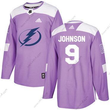 Adidas Tampa Bay Lightning #9 Tyler Johnson Violetti Aito Taistelee syöpää vastaan Ommeltu NHL Paita – Miesten