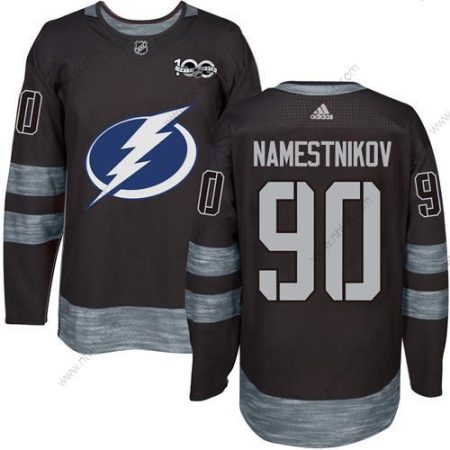 Adidas Tampa Bay Lightning #90 Vladislav Namestnikov Musta 1917-2017 100th Vuosipäivä Ommeltu NHL Paita – Miesten