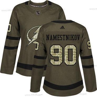 Adidas Tampa Bay Lightning #90 Vladislav Namestnikov Vihreä Salute to Service Ommeltu NHL Paita – Naisten