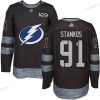 Adidas Tampa Bay Lightning #91 Steven Stamkos Musta 1917-2017 100th Vuosipäivä Ommeltu NHL Paita – Miesten