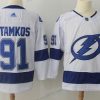 Adidas Tampa Bay Lightning #91 Steven Stamkos Valkoinen Road Aito Ommeltu NHL Paita – Miesten