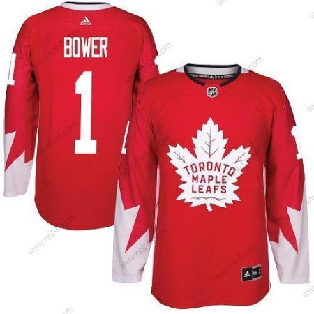 Adidas Toronto Maple Leafs #1 Johnny Bower Punainen Kanadan maajoukkue Aito Ommeltu NHL Paita – Miesten