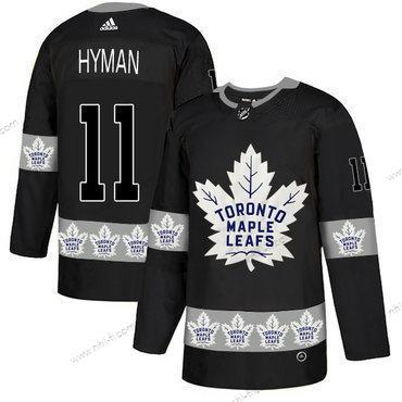 Adidas Toronto Maple Leafs #11 Zach Hyman Musta Maajoukkue Logos Paita – Miesten