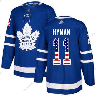 Adidas Toronto Maple Leafs #11 Zach Hyman Sininen Kotiottelu Aito USA Flag Ommeltu NHL Paita – Miesten