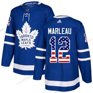 Adidas Toronto Maple Leafs #12 Patrick Marleau Sininen Kotiottelu Aito USA Flag Ommeltu NHL Paita – Miesten