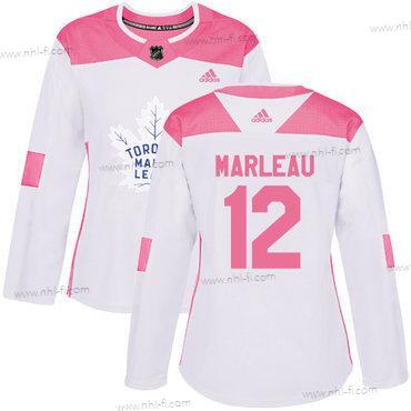 Adidas Toronto Maple Leafs #12 Patrick Marleau Valkoinen Pinkki Aito Ommeltu NHL Paita – Naisten