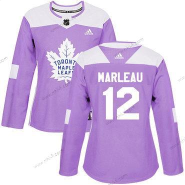 Adidas Toronto Maple Leafs #12 Patrick Marleau Violetti Aito Taistelee syöpää vastaan Ommeltu NHL Paita – Naisten