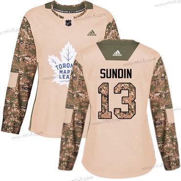 Adidas Toronto Maple Leafs #13 Mats Sundin Maastokuvio Aito 2017 Veterans Day Ommeltu NHL Paita – Naisten