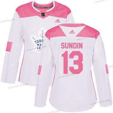 Adidas Toronto Maple Leafs #13 Mats Sundin Valkoinen Pinkki Aito Ommeltu NHL Paita – Naisten