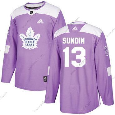 Adidas Toronto Maple Leafs #13 Mats Sundin Violetti Aito Taistelee syöpää vastaan Ommeltu NHL Paita – Miesten