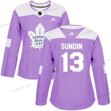 Adidas Toronto Maple Leafs #13 Mats Sundin Violetti Aito Taistelee syöpää vastaan Ommeltu NHL Paita – Naisten