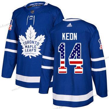 Adidas Toronto Maple Leafs #14 Dave Keon Sininen Kotiottelu Aito USA Flag Ommeltu NHL Paita – Miesten