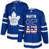 Adidas Toronto Maple Leafs #15 Matt Martin Sininen Kotiottelu Aito USA Flag Ommeltu NHL Paita – Miesten