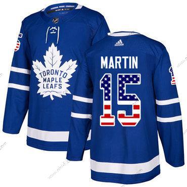 Adidas Toronto Maple Leafs #15 Matt Martin Sininen Kotiottelu Aito USA Flag Ommeltu NHL Paita – Miesten