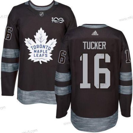 Adidas Toronto Maple Leafs #16 Darcy Tucker Musta 100th Vuosipäivä Ommeltu NHL 2017 Jääkiekko Paita – Miesten