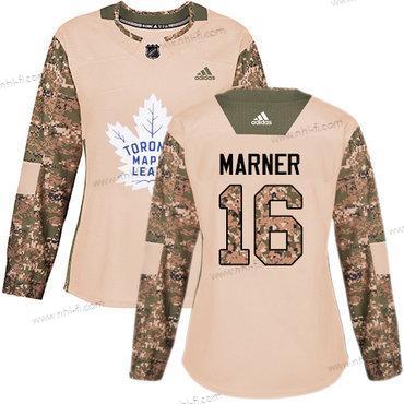 Adidas Toronto Maple Leafs #16 Mitchell Marner Maastokuvio Aito 2017 Veterans Day Ommeltu NHL Paita – Naisten