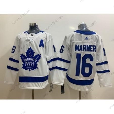 Adidas Toronto Maple Leafs #16 Mitchell Marner Valkoinen With A Patch Ommeltu NHL Paita – Miesten