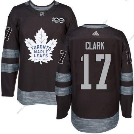 Adidas Toronto Maple Leafs #17 Wendel Clark Musta 100th Vuosipäivä Ommeltu NHL 2017 Jääkiekko Paita – Miesten