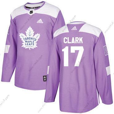 Adidas Toronto Maple Leafs #17 Wendel Clark Violetti Aito Taistelee syöpää vastaan Ommeltu NHL Paita – Miesten