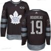 Adidas Toronto Maple Leafs #19 Bruce Boudreau Musta 100th Vuosipäivä Ommeltu NHL 2017 Jääkiekko Paita – Miesten