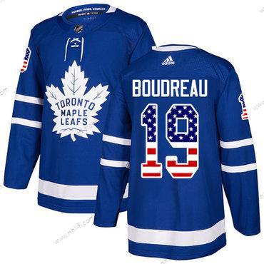 Adidas Toronto Maple Leafs #19 Bruce Boudreau Sininen Kotiottelu Aito USA Flag Ommeltu NHL Paita – Miesten