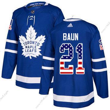 Adidas Toronto Maple Leafs #21 Bobby Baun Sininen Kotiottelu Aito USA Flag Ommeltu NHL Paita – Miesten