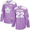 Adidas Toronto Maple Leafs #22 Nikita Zaitsev Violetti Aito Taistelee syöpää vastaan Ommeltu NHL Paita – Miesten