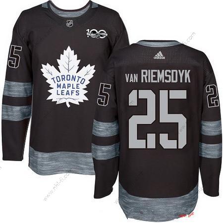 Adidas Toronto Maple Leafs #25 James Van Riemsdyk Musta 100th Vuosipäivä Ommeltu NHL 2017 Jääkiekko Paita – Miesten