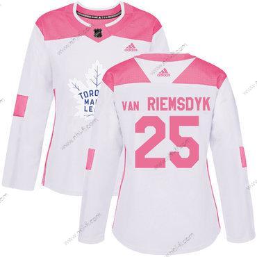 Adidas Toronto Maple Leafs #25 James Van Riemsdyk Valkoinen Pinkki Aito Ommeltu NHL Paita – Naisten