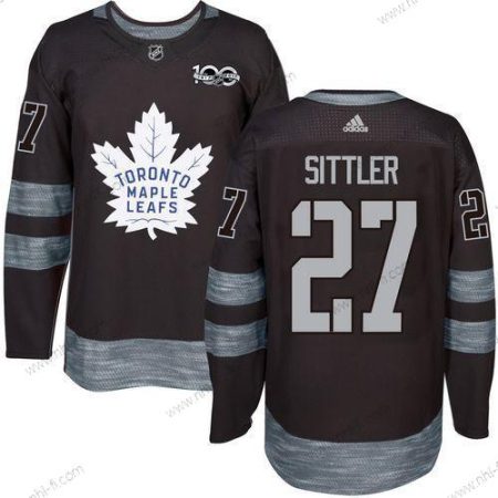 Adidas Toronto Maple Leafs #27 Darryl Sittler Musta 100th Vuosipäivä Ommeltu NHL 2017 Jääkiekko Paita – Miesten