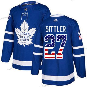 Adidas Toronto Maple Leafs #27 Darryl Sittler Sininen Kotiottelu Aito USA Flag Ommeltu NHL Paita – Miesten