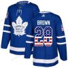 Adidas Toronto Maple Leafs #28 Connor Brown Sininen Kotiottelu Aito USA Flag Ommeltu NHL Paita – Miesten