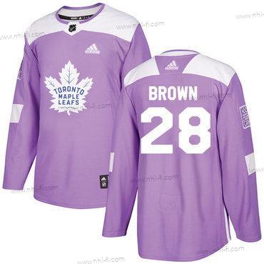 Adidas Toronto Maple Leafs #28 Connor Brown Violetti Aito Taistelee syöpää vastaan Ommeltu NHL Paita – Miesten