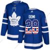 Adidas Toronto Maple Leafs #28 Tie Domi Sininen Kotiottelu Aito USA Flag Ommeltu NHL Paita – Miesten