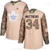 Adidas Toronto Maple Leafs #34 Auston Matthews Maastokuvio Aito 2017 Veterans Day Ommeltu NHL Paita – Miesten