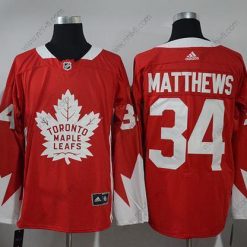 Adidas Toronto Maple Leafs #34 Auston Matthews Punainen Kanadan maajoukkue Aito Ommeltu NHL Paita – Miesten