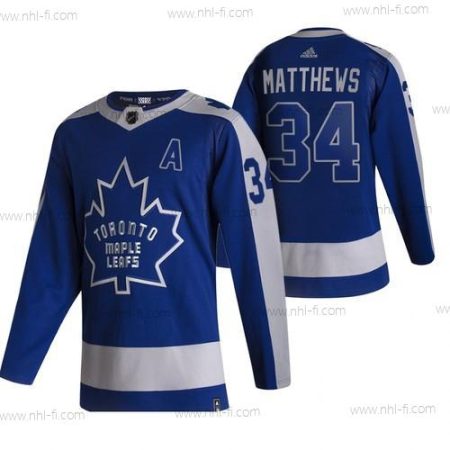 Adidas Toronto Maple Leafs #34 Auston Matthews Sininen 2020-21 Käänteinen Retro Vaihtopaita NHL Paita – Miesten