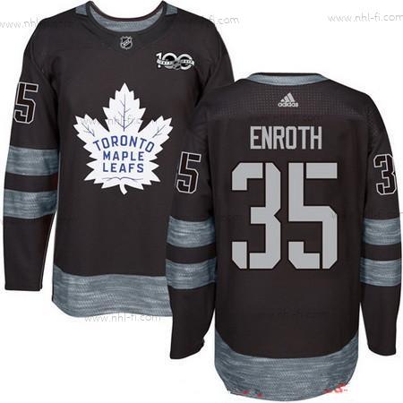 Adidas Toronto Maple Leafs #35 Jhonas Enroth Musta 100th Vuosipäivä Ommeltu NHL 2017 Jääkiekko Paita – Miesten